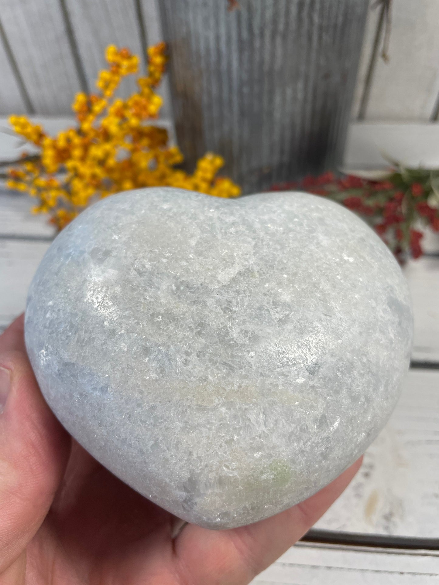 Blue Calcite Heart